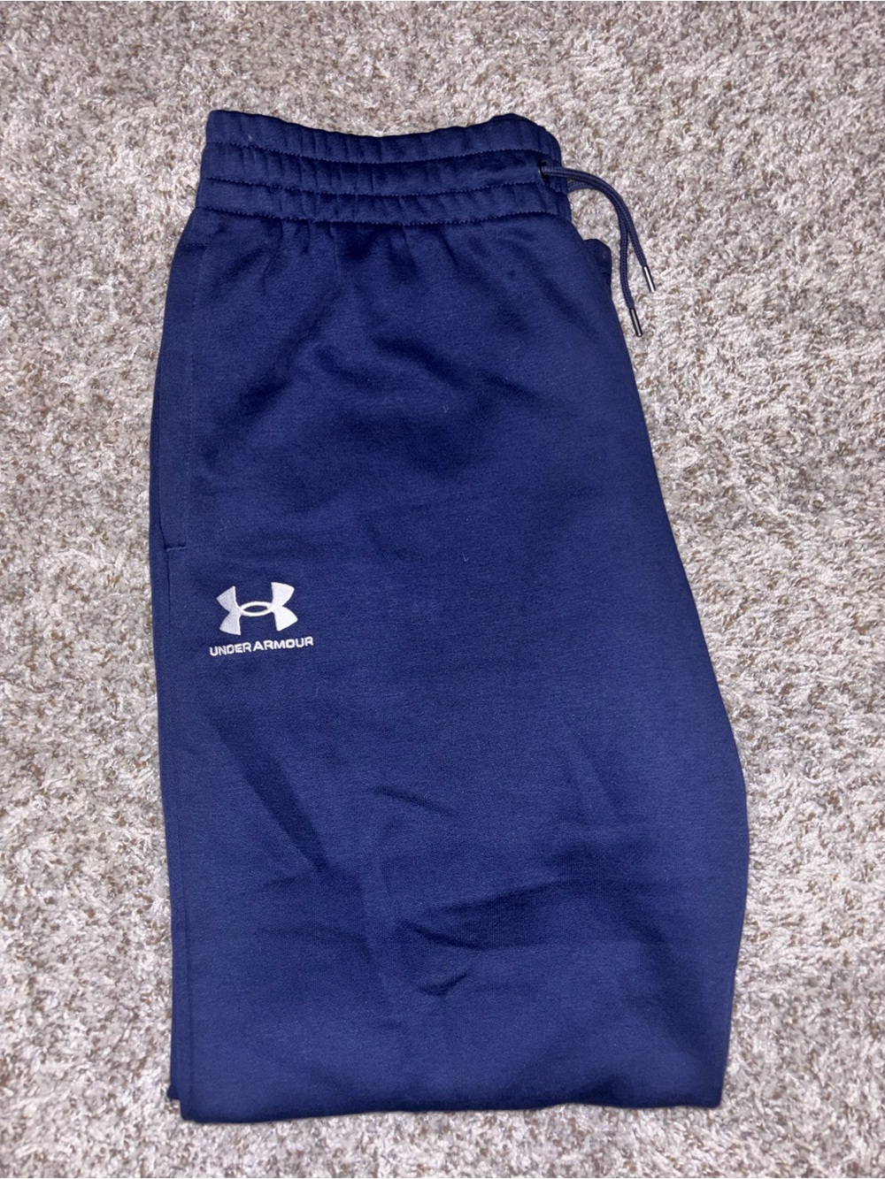 Under Armour Navy Sweatpants with White Logo